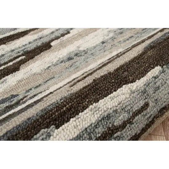 4' Round Brown and Gray Camouflage Area Rug Photo 6