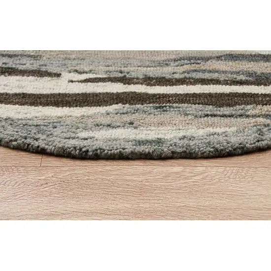 4' Round Brown and Gray Camouflage Area Rug Photo 4