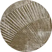 Photo of 8' Round Chocolate Round Abstract Washable Non Skid Indoor Outdoor Area Rug