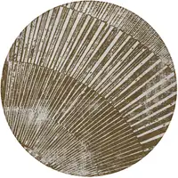 Photo of 8' Round Chocolate Round Abstract Washable Non Skid Indoor Outdoor Area Rug