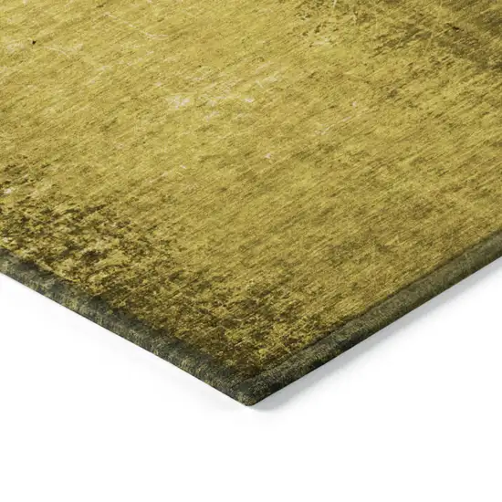 Gold Round Abstract Washable Non Skid Indoor Outdoor Area Rug Photo 7