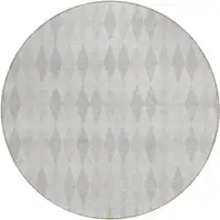 Photo of 8' Round Gray Round Geometric Washable Non Skid Indoor Outdoor Area Rug