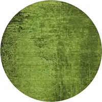 Photo of 8' Round Green Round Abstract Washable Non Skid Indoor Outdoor Area Rug