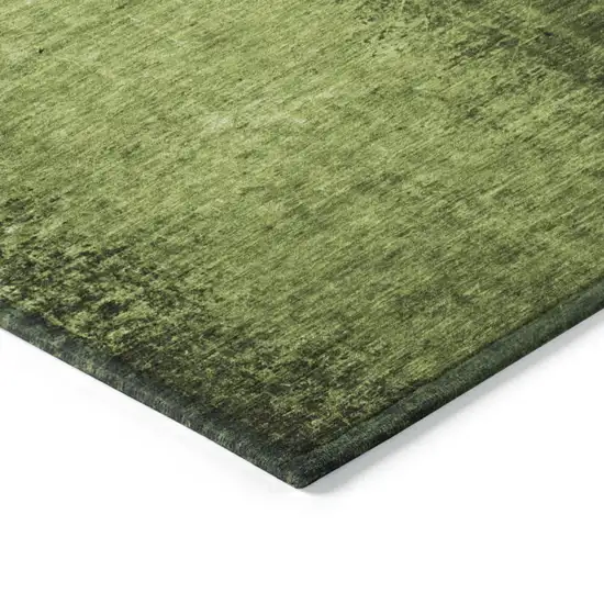 Green Round Abstract Washable Non Skid Indoor Outdoor Area Rug Photo 7