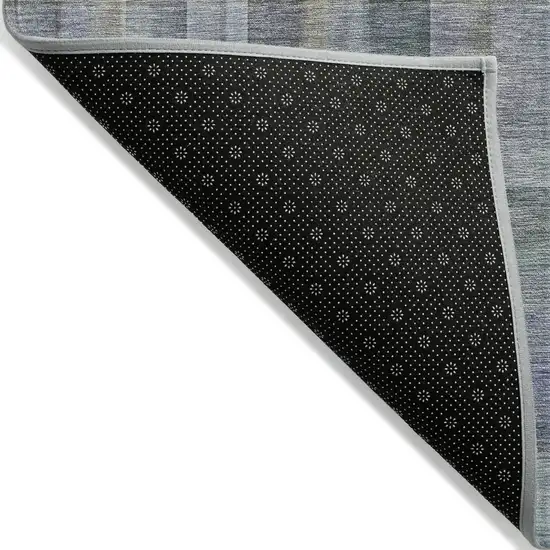 Blue Gray and Green Round Plaid Washable Non Skid Indoor Outdoor Area Rug Photo 4