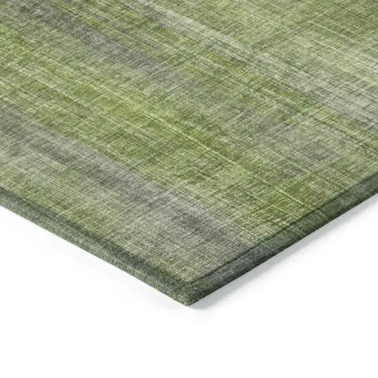 Green Round Striped Washable Non Skid Indoor Outdoor Area Rug Photo 7