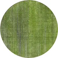 Photo of 8' Round Green Round Striped Washable Non Skid Indoor Outdoor Area Rug