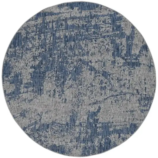 8' Gray Round Area Rug Photo 2