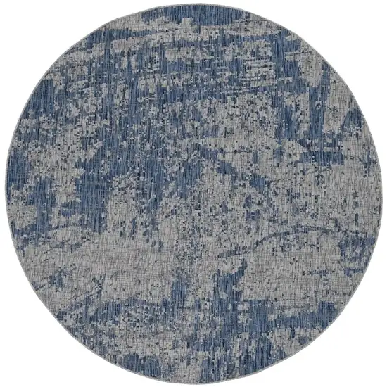 8' Gray Round Area Rug Photo 2