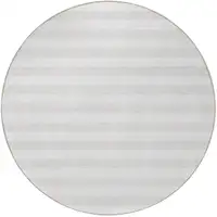 Photo of 8' Round Ivory Round Striped Washable Non Skid Indoor Outdoor Area Rug