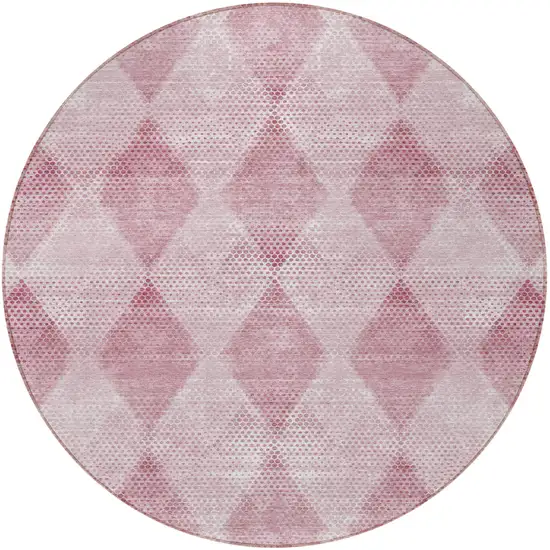 8' Round Merlot Round Geometric Washable Non Skid Indoor Outdoor Area Rug Photo 5