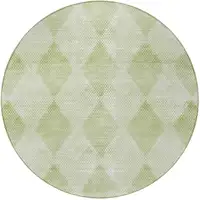 Photo of 8' Round Mint Green Round Geometric Washable Non Skid Indoor Outdoor Area Rug