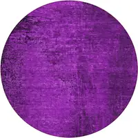 Photo of 8' Round Purple Round Abstract Washable Non Skid Indoor Outdoor Area Rug