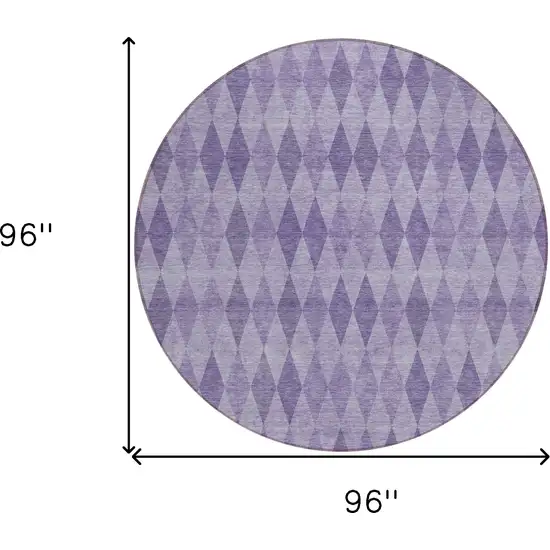 8' Round Purple Round Geometric Washable Non Skid Indoor Outdoor Area Rug Photo 3