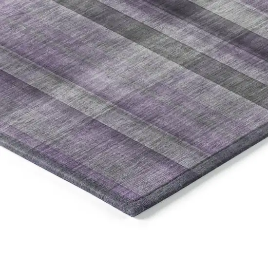 Purple Round Plaid Washable Non Skid Indoor Outdoor Area Rug Photo 7