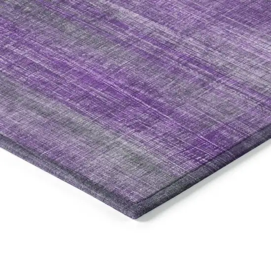 8' Round Purple Round Striped Washable Non Skid Indoor Outdoor Area Rug Photo 7