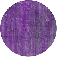 Photo of 8' Round Purple Round Striped Washable Non Skid Indoor Outdoor Area Rug