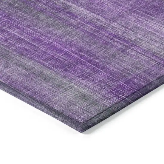 Purple Round Striped Washable Non Skid Indoor Outdoor Area Rug Photo 7