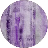 Photo of 8' Round Purple Round Washable Non Skid Indoor Outdoor Area Rug