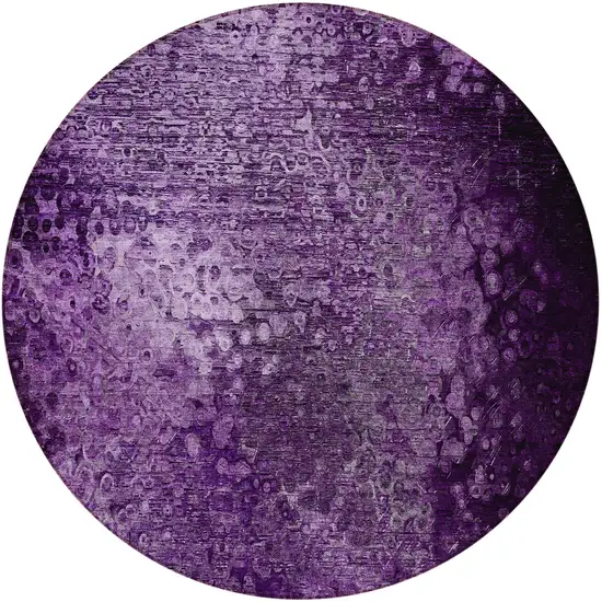 8' Round Purple Round Washable Non Skid Indoor Outdoor Area Rug Photo 5