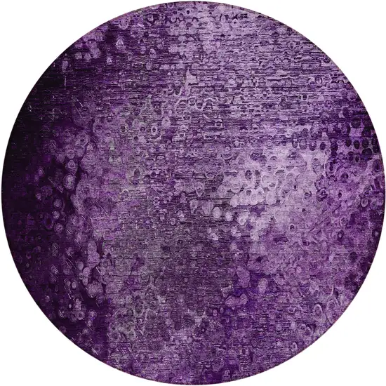 8' Round Purple Round Washable Non Skid Indoor Outdoor Area Rug Photo 2