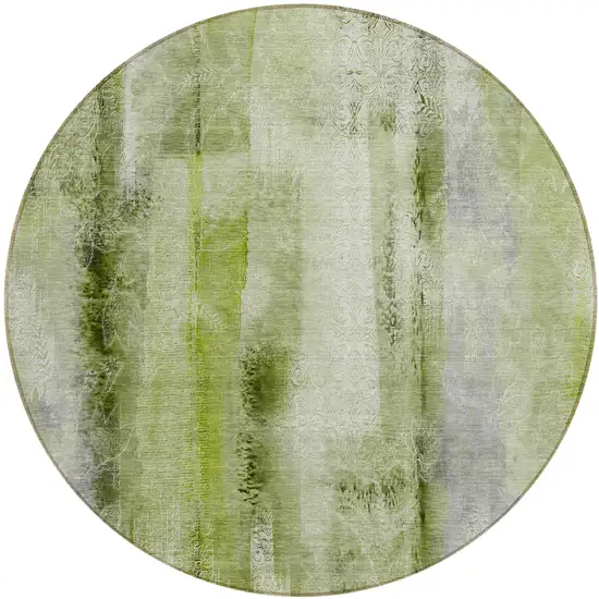 Sage Round Washable Non Skid Indoor Outdoor Area Rug Photo 2