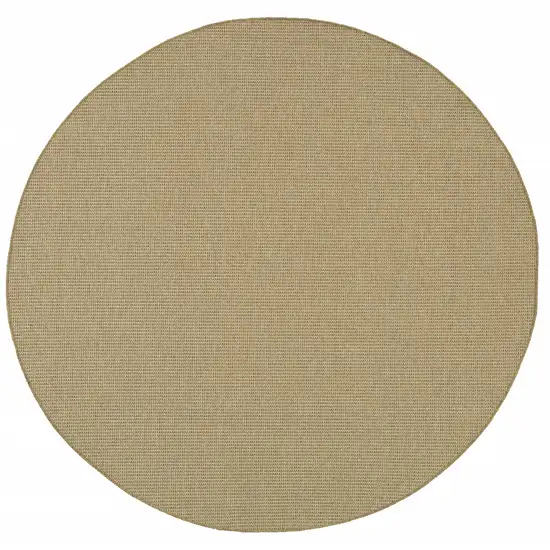 8' Round Sand Round Stain Resistant Indoor Outdoor Area Rug Photo 1