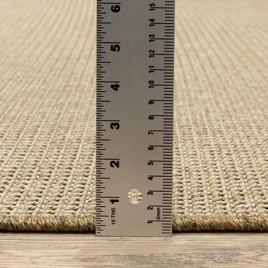 8' Round Sand Round Stain Resistant Indoor Outdoor Area Rug Photo 4