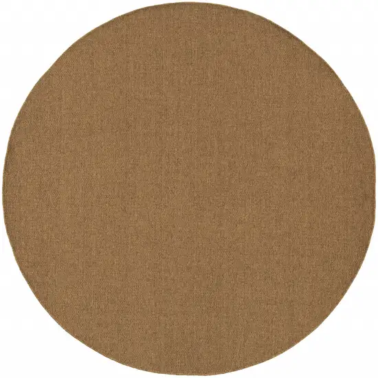 8' Round Tan Round Stain Resistant Indoor Outdoor Area Rug Photo 1