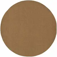 Photo of 8' Round Tan Round Stain Resistant Indoor Outdoor Area Rug
