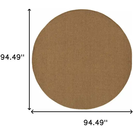 8' Round Tan Round Stain Resistant Indoor Outdoor Area Rug Photo 4