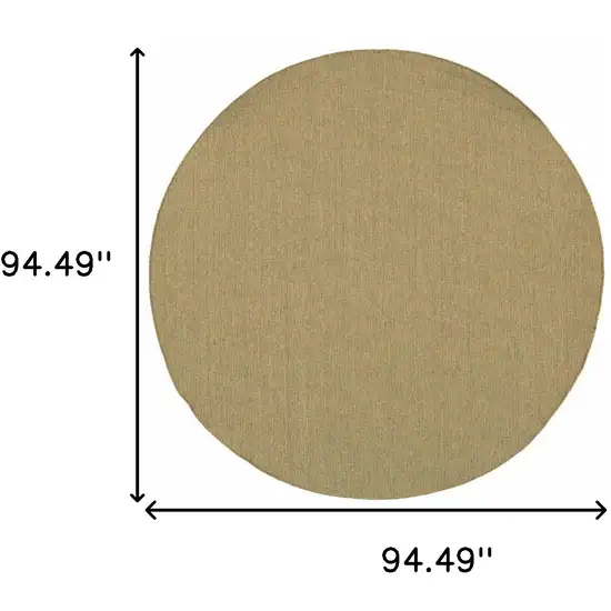 8' Round Tan Round Stain Resistant Indoor Outdoor Area Rug Photo 6