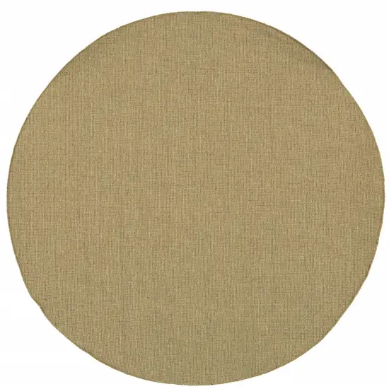 8' Round Tan Round Stain Resistant Indoor Outdoor Area Rug Photo 1