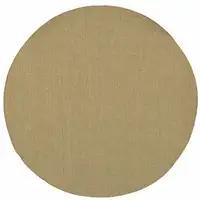 Photo of 8' Round Tan Round Stain Resistant Indoor Outdoor Area Rug