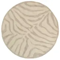 Photo of 5' Round Taupe Zebra Pattern Area Rug