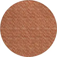 Photo of 8' Round Terra Cotta Round Geometric Washable Non Skid Indoor Outdoor Area Rug