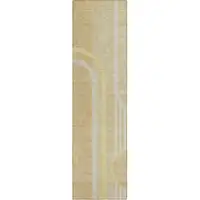 Photo of 8' Runner Beige Abstract Washable Non Skid Indoor Outdoor Runner Rug