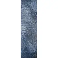 Photo of 8' Runner Blue Washable Non Skid Indoor Outdoor Runner Rug