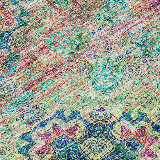 8' Runner Blue and Green Floral Medallion Washable Non Skid Indoor Outdoor Runner Rug Photo 6