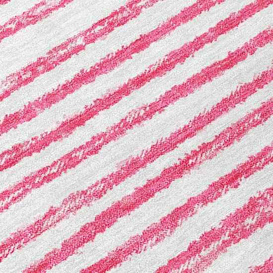 8' Runner Blush Abstract Washable Non Skid Indoor Outdoor Runner Rug Photo 8