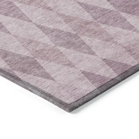 Blush Geometric Washable Non Skid Indoor Outdoor Runner Rug Photo 7