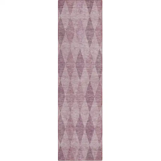 Blush Geometric Washable Non Skid Indoor Outdoor Runner Rug Photo 2