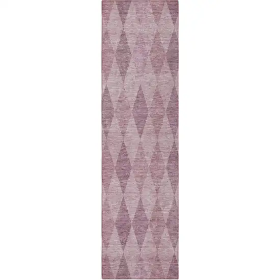 8' Runner Blush Geometric Washable Non Skid Indoor Outdoor Runner Rug Photo 5