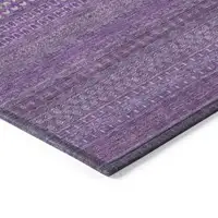 Photo of 8' Runner Eggplant Striped Washable Non Skid Indoor Outdoor Runner Rug