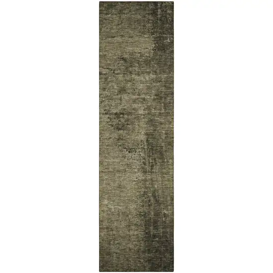 Gray Abstract Washable Non Skid Indoor Outdoor Runner Rug Photo 2