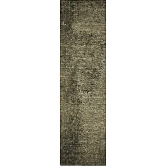 8' Runner Gray Abstract Washable Non Skid Indoor Outdoor Runner Rug Photo 4