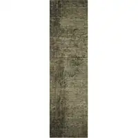 Photo of 8' Runner Gray Abstract Washable Non Skid Indoor Outdoor Runner Rug