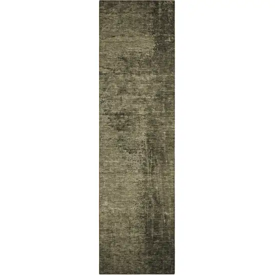 8' Runner Gray Abstract Washable Non Skid Indoor Outdoor Runner Rug Photo 2