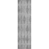 Photo of 8' Runner Gray Geometric Washable Non Skid Indoor Outdoor Runner Rug