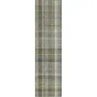 Photo of 8' Runner Gray Plaid Washable Non Skid Indoor Outdoor Runner Rug